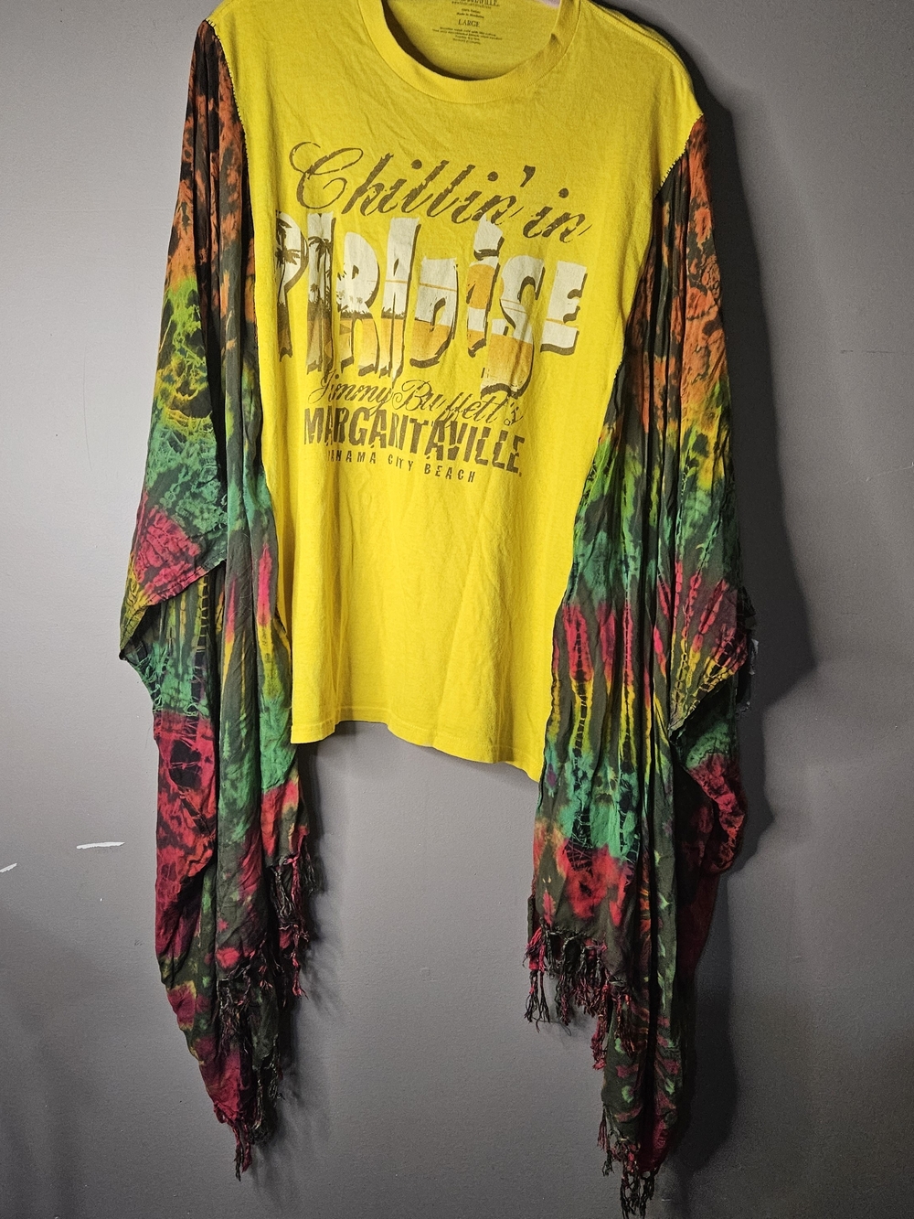 Yellow "Chillin' in Paradise" Margaritaville Upcycle Shirt Fits Upto 2X